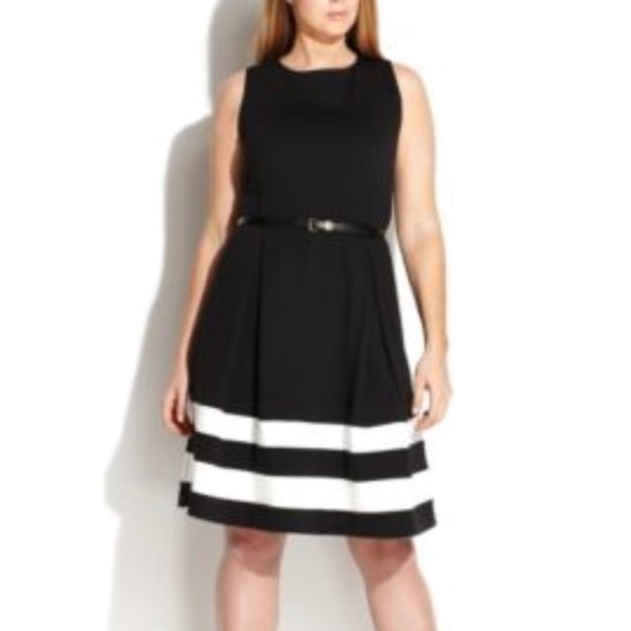 Calvin Klein Dresses & Skirts - Calvin Klein Plus Size Striped-Hem Flare Dress